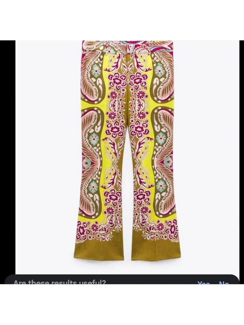 Zara Multicolor boho maximalist print linen blend pants XL